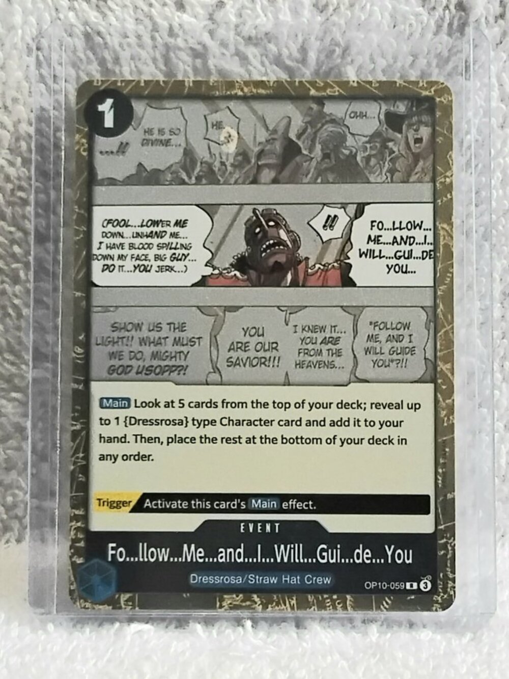 3/$25 Mint Rare One Piece Follow Me and... Holo Event Card OP10-059 by Bandai!!
